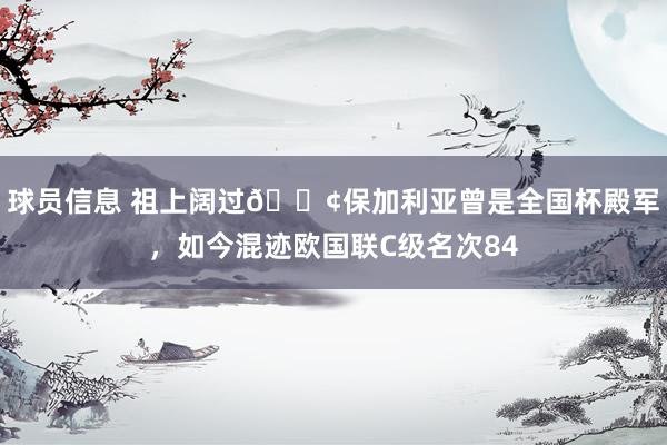 球员信息 祖上阔过😢保加利亚曾是全国杯殿军，如今混迹欧国联C级名次84