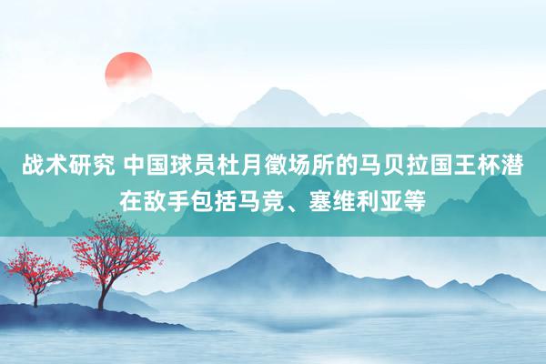 战术研究 中国球员杜月徵场所的马贝拉国王杯潜在敌手包括马竞、塞维利亚等