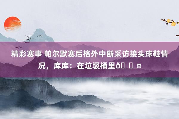 精彩赛事 帕尔默赛后格外中断采访接头球鞋情况，库库：在垃圾桶里😤