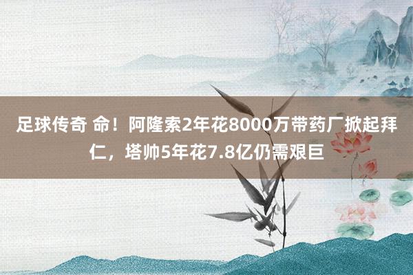 足球传奇 命！阿隆索2年花8000万带药厂掀起拜仁，塔帅5年花7.8亿仍需艰巨