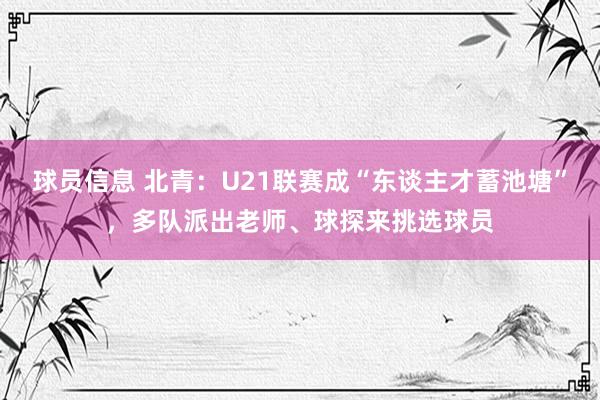 球员信息 北青：U21联赛成“东谈主才蓄池塘”，多队派出老师、球探来挑选球员