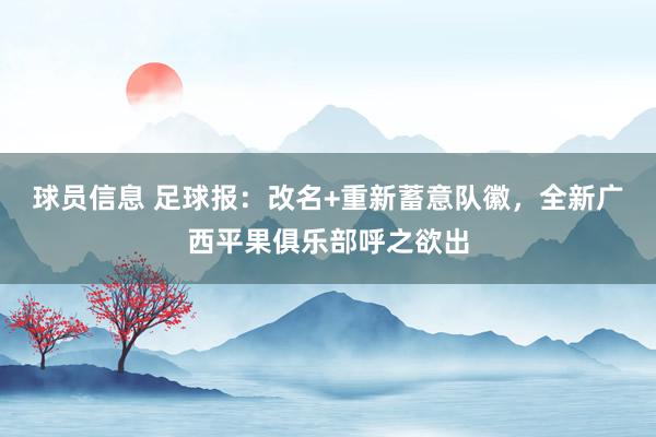 球员信息 足球报：改名+重新蓄意队徽，全新广西平果俱乐部呼之欲出