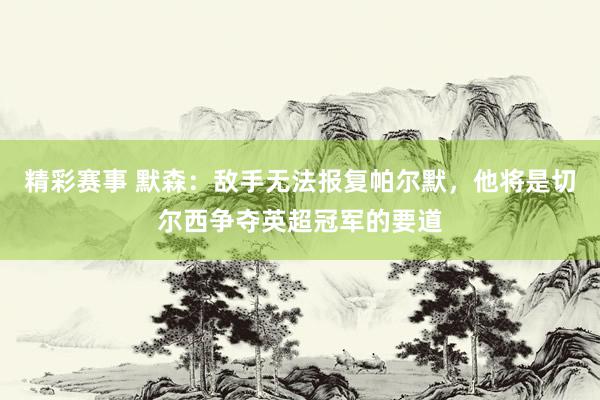 精彩赛事 默森：敌手无法报复帕尔默，他将是切尔西争夺英超冠军的要道