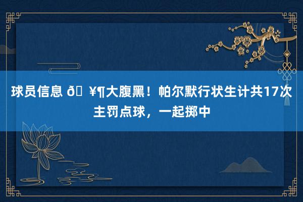 球员信息 🥶大腹黑！帕尔默行状生计共17次主罚点球，一起掷中