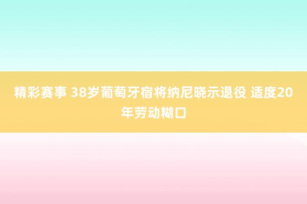 精彩赛事 38岁葡萄牙宿将纳尼晓示退役 适度20年劳动糊口