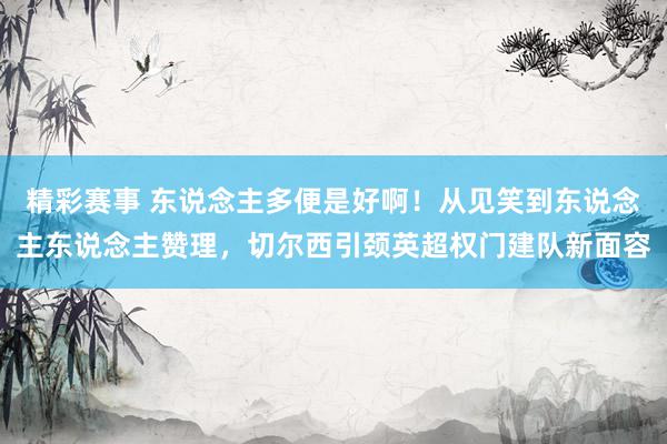 精彩赛事 东说念主多便是好啊！从见笑到东说念主东说念主赞理，切尔西引颈英超权门建队新面容